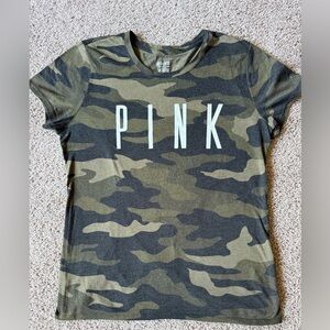 PINK Victoria's Secret Green Camo T-Shirt